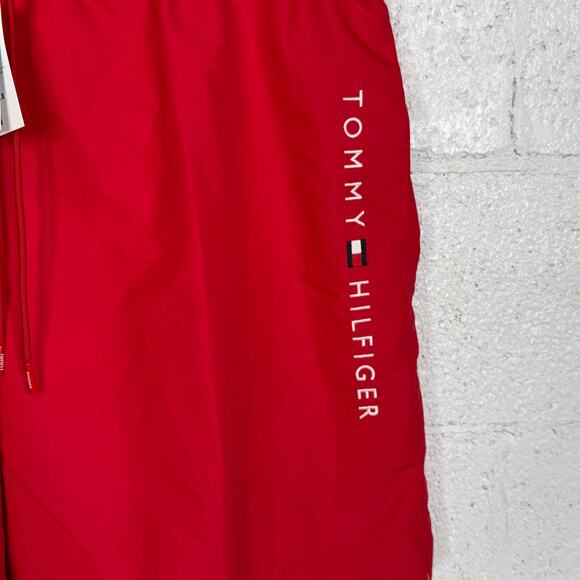 Tommy Hilfiger Men's Drawstring Logo 7" Swim Trunks - Primary Red XXL - Picture 2 of 7